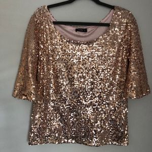 Sequin Sparkle Rose Gold Top